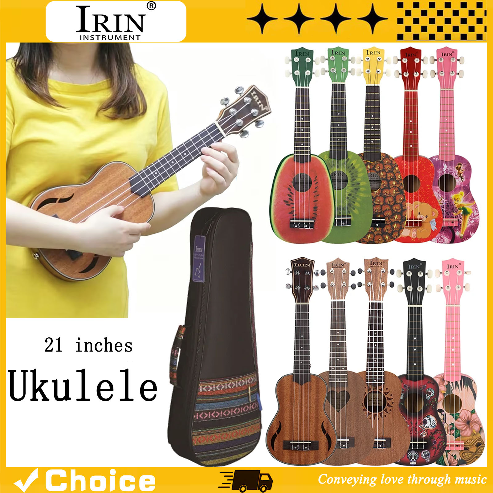 Musical Instrument Project - 21 Inch Ukulele Hawaiian Guitar Soprano