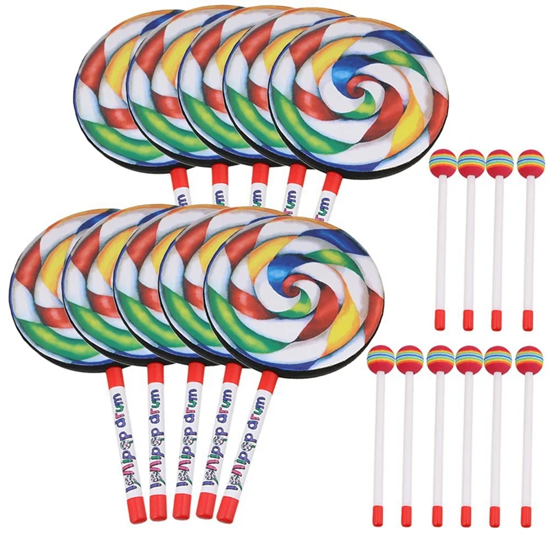 Musical Instrument Project - 10Pcs 7.9 inch Lollipop Shape Drum