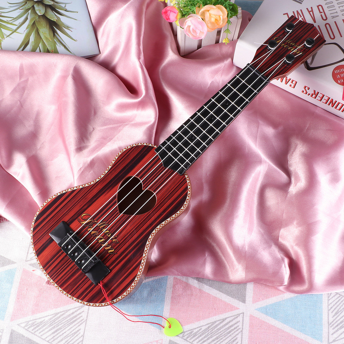 Musical Instrument Harmony - Mini Ukulele Four Strings Brown Small