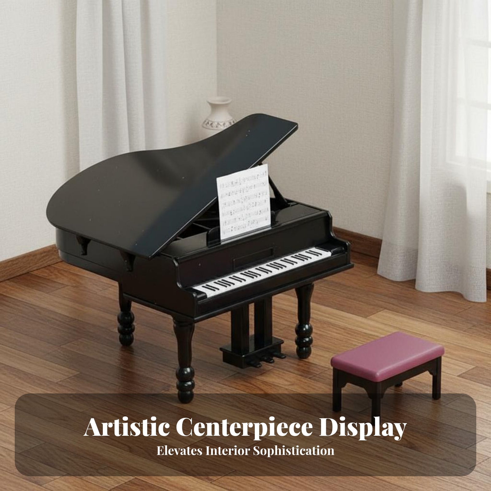 Musical Instrument Old - Dollhouse Piano with Bench Photography Prop