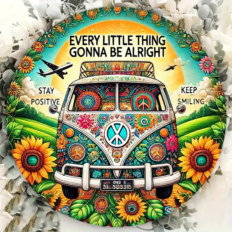 Retro Peace Van & Sunflower Me - огляд і ціна Musical Instrument Sign