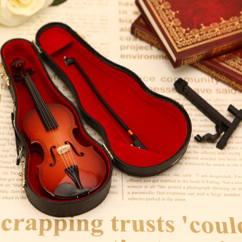 Tiny Violin Figurine Handmade  - огляд і ціна Musical Instrument Old
