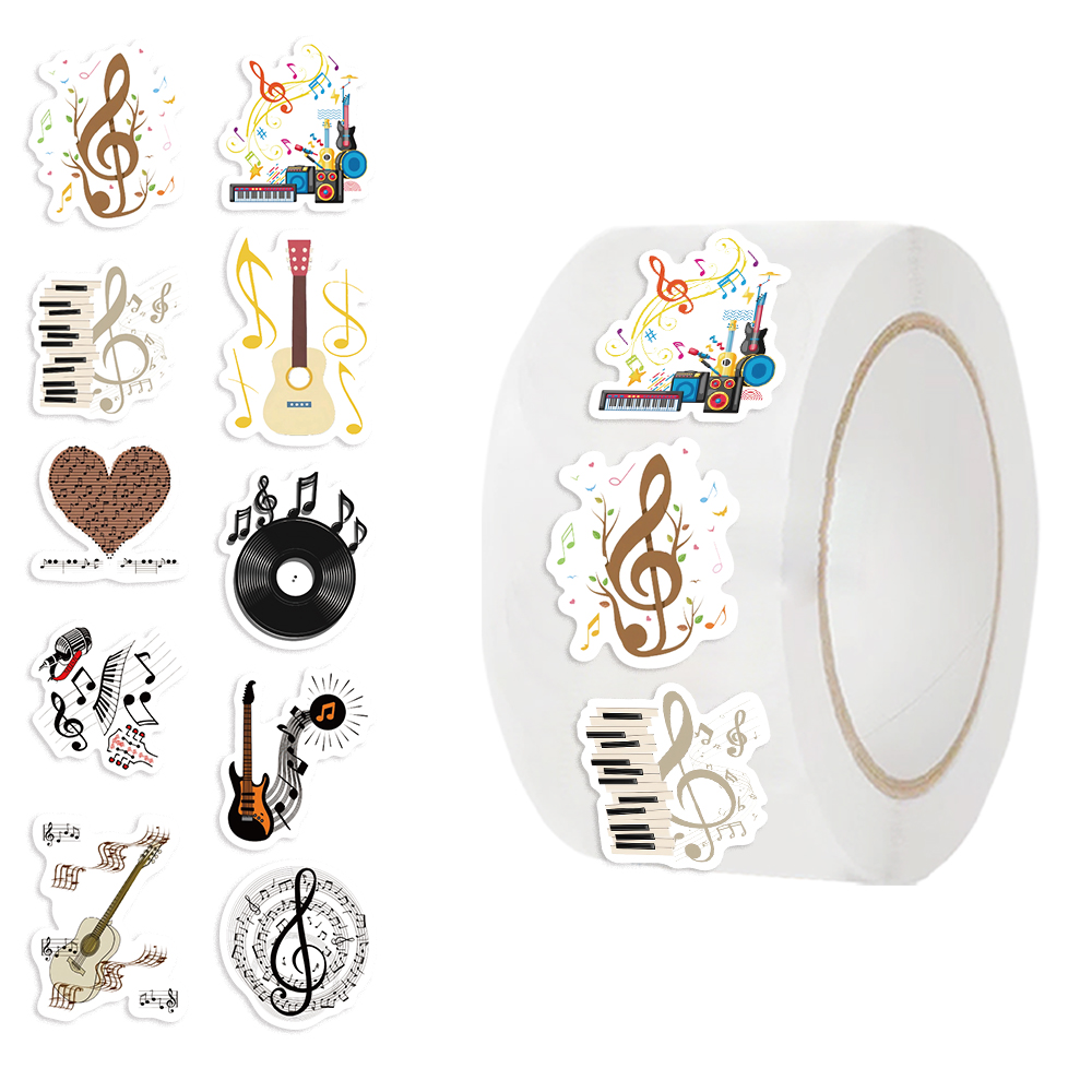 500PCS Music Theme Stickers Ro - огляд і ціна Musical Instrument Old