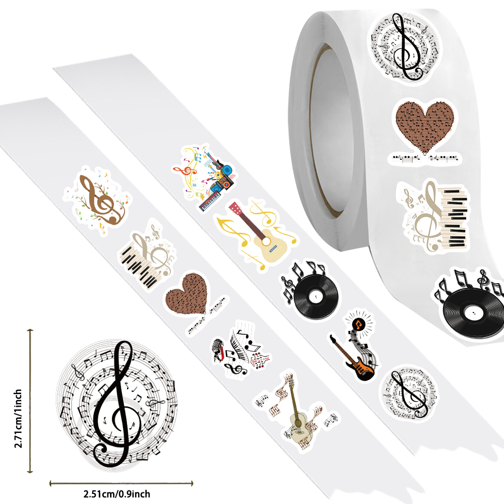 500PCS Music Theme Stickers Ro - огляд і ціна Musical Instrument Old
