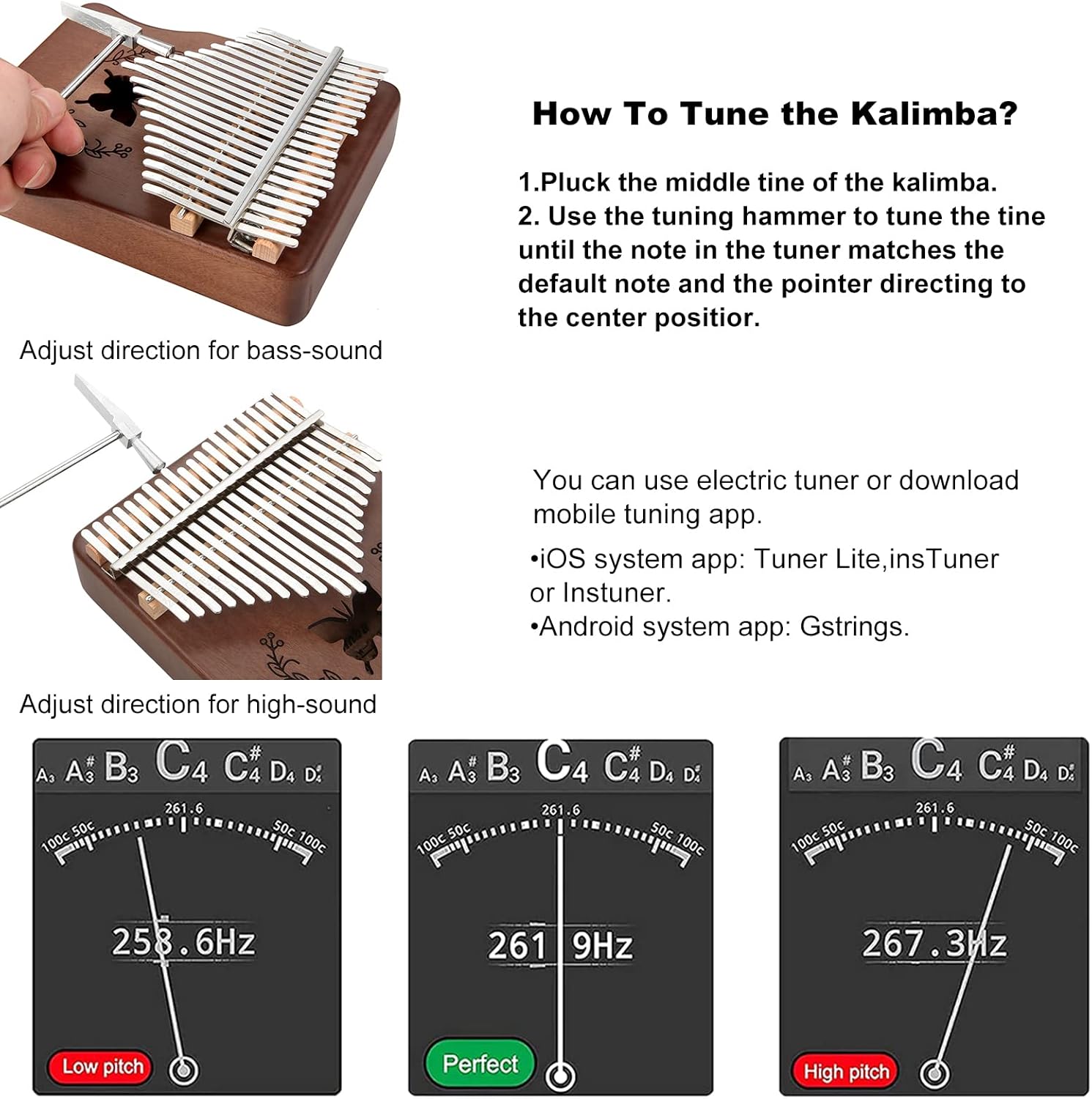 Kalimba 21 Keys Thumb Piano, N - огляд і ціна A Musical Instrument With Keys